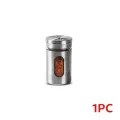 Spice Jar Stainless Steel Glass Pepper Shaker Bottle Seasoning Condiment Seal Storage Bottles Cooking Kitchen Tools 82*50mm