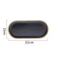 1pc Nordic Creative Ceramic Marble Storage Tray Oval Jewelry Organizer Food Dessert Storing Dish Desk Decorative Holder