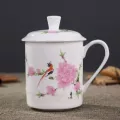 Jingdezhen Bone China Ceramic Large Cups With Cover Drinkware Porcelain Mug Meeting Office Mug About 500ml