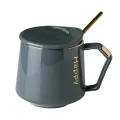 Luxury Gold Rim Ceramic Office Coffee Milk Tea Mug Wedding Birthday Couples S Friends Cup with Lid Spoon Box