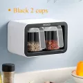 Wall Mount Spice Rack Organizer Sugar Bowl Salt Shaker Seasoning Container Spice Boxes With Spoons Kitchen Supplies Storage Set