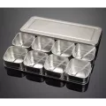 Japanese Stainless Steel Seasoning Box Set Creative Seasoning Jar 6 Grid 8 Grid Optional With Lid Kitchen Health Spice Box Q221