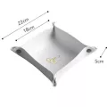 Jinserta Pu Leather Folding Tray Jewelry Display Plate Earrings Rings Cosmetic Organizer Desk Key Coin Watch Sundries Box