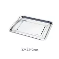 Jinserta Stainless Steel Storage Trays Thick Pans Rectangular Multi-Function Cafeteria Tray Barbecue Deep Rice Dishes Plate