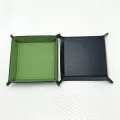 Foldable Pu Leather Storage Box Square Tray For Dice Table Games Key Wallet Coin Box Storage Box Trays Decor Tray Desk