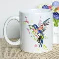 Mayrey Beautiful Bird Printing Cup Ceramic Coffee Mug With Photo Watercolor Hummingbird Photo Art Mug 11oz