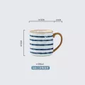 350ml Japanese Ceramic Water Cup Mug With Spoon Creative Cup Office Tea Cup Coffee Cup Large Capacity Household