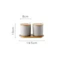 3pcs/set Nordic Ceramic Spice Jar With Lid And Spoon Creative Seasoning Box Salt Pepper Shaker Kitchen Condiment Storage Bottle