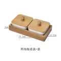 Creative Ceramic Bamboo Dry Fruit Dessert Tray Multi Grid Plate Home Snack Storage Tray Candy Dried Fruit Foods Dessert Tea Dish