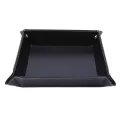 Creative Pu Leather Valet Trinket Folding Tray Collapsible Phone Key Wallet Coin Desk Storage Sundries Box Bins Accessories