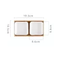 Multi Grid Ceramic Trays Creative Moisture-Proof Bamboo Rectangle Storage Tray Multifunction Food Classify Snack Decoration Dish