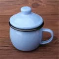 Extra Thick Double-Material Enamel Children's Cup Cute Fat Tea Cup Color Enamel Mouth Cup Cow Cup Coffee Mug With Lid