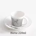 Creative Leopard Anamorphic Cup Mirror Reflection Cup Zebra Mug Luycho Coffee Tea Set With Coaster 90ml-220ml