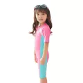 Siying Children's Swimwear Girls Sunscreen Siamese Short Sleeve Swimwear Swimsuits Diving Suits Big Boy Swimwear