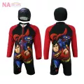 DC ชุดว่ายน้ำเก็บอุณหภูมิ ชุดว่ายน้ำกันหนาว ผ้านีโอพรีน Neoprene ลายการ์ตูน Superman ซุปเปอร์แมน จาก NADreams สีดำ