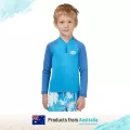 Piping Hot เสื้อว่ายน้ำเด็กเล็ก ชาย แขนยาวมีซิปหน้า กันรังสียูวี UPF50 สี BLUE Piping Hot แบรนด์ชั้นนำจากออสเตรเลีย