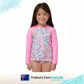 Piping Hot เซตชุดว่ายน้ำแขนยาวเด็กเล็ก หญิง มีซิปหน้า กันรังสียูวี UPF50 สี RAINBOW TIE DYE Piping Hot แบรนด์ชั้นนำจากออสเตรเลีย