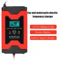 Mengshilai Motor Vehicle Battery Charger, 12V6A alligator clip, Power display, Long battery life 09
