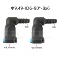 High Quality 9.49mm Id6 180 Degree Sae 3/8 Fuel Pipe Joint Plastic Fittings Fuel Line Quick Connector With O For Car 2pcs A Lot