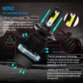 1x COB H4 HB2 9003 C6 72W 8000LM LED Car Headlight 360 Hi/Loam Turbo Light Bulbs Kit 6000K White Lamp Black