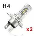 12v 80w H4 Led Headlight Fog Driving Light Lamp Canbus Error Free White 2 Pcs