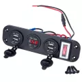 Dual Usb Socket Charger Cigarette Lighter Voltmeter Led Voltmeter On-off Toggle Switch For Car Boat Marine Truck Camper Vehicles