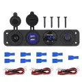 12v-24v  Dual Usb Charger Socket  Rocker Switch Panel Voltage Meter  Power Socket 120w For Rv Car Boat Trailer Vehic