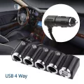 DC 12V/24V Car Multi Socket Cigarette Lighter Splitter Dual USB PLUG Adapter Charger Auto Cigarette Lighter Socke Carccessories