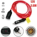 12v 24v 15a Car Cigarette Lighter Extension Cord 3.6 M Socket Styling Charger Cable Female Socket Plug Car Cigarette Accessories