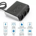 3-Sockets Cigarette Lighter Splitter 100W/24V Car Power DC Outlet Adapter with 3.6A 4 USB Charging Ports Car Charger