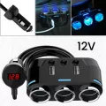 3 Way 12v 24v 100w Car Cigarette Lighter Socket Splitter 3.1a Dual Usb Socket Phone Charger Adapter Ports Car Accessories