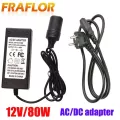 110V 220V AC to DC 12V 80W CAR CIGARE THE LIGHTTE POWER SUPPPPLY Charging Connector Adapter Socket Charger with EU Plug