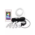 OTOLAMPARA 6in1 RGB LED บรรยากาศรถภายใน Ambient Light ไฟเบอร์ออปติกแถบแสงโดย App ควบคุม DIY เพลง 8M แถบไฟเบอร์ออปติกภายในรถ LED แถบตกแต่ง