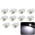 OTOLAMPARA 10PCS รถ LED หลอดไฟแดชบอร์ดเครื่องมือ light wedge ภายในโคมไฟ B8.5D 509T B8.5 5050 LED 1 SMD T5 โคมไฟ