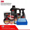 3M ขี้ผึ้งเคลือบเงาสีรถ แชมพูล้างรถสูตรผสมแวกซ์ + น้ำยาเคลือบเงายางรถยนต์ + น้ำยาเคลือบกระจก + ผ้าเช็ดรถ ไมโครไฟเบอร์ แถม ฟองน้ำล้างรถ และ ผ้าเช็ดรถ
