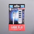 รางปลั๊กไฟ USB3.0 สี่พอร์ต HUB ฮับคอมพิวเตอร์ ส่วนต่อขยาย อะลูมินัมอัลลอย ตัวแยกประเภท c