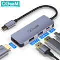 Qge Usb C Hub Doc For Macbo Pro Multi 3.0 Usb Hub Type C Adapter Card Readers Hdmi Splitter Type-C Hub For Laps Tablets