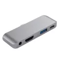 Usb C Hub Usb Type C 3.1 To 4 Hdmi Adapter Usb 3.0 Adapter Doc For Macbo Ipad Air 4 Tf Sd Reader Slot 6 In 1 Usb Hublr2