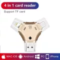 4 In 1 I Flash Drive Usb Type-C Micro-Sd&Tf Card Reader Adapter For Iphone 5 6 7 8 For Ipad Macbook Android Camera