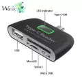 Wocsic ประเภท C OTG อะแดปเตอร์ Usb C Docking Station Android Phoner พร้อมแหล่งจ่ายไฟชาร์จ USB มัลติฟังก์ชั่น TF SD HUB Card Reader