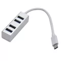 อลูมิเนียมอัลลอยด์ขนาดเล็ก USB3.0 ที่มี 4 พอร์ต HUB extender type-c
