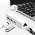 Usb Type C To Usb 3.0 3-Port Hub With Rj45 Gigabit Ethernet Port Adapter Networ Card Usb Lan For Macbo Windo