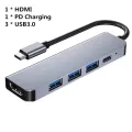 Usb C Hub To Hdmi-Pat Rj45 100m Adapter Thunderbolt 3 Doc With Pd Tf Sd For Macbo Pro/air M1 Type-C Adapter