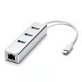 Usb 3.0 Hub Splitter Type C To 3-Port With Rj45 Gigabit Ethernet Lan Networ Adapter Pat For E Macbo Pro Ex