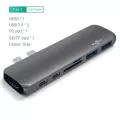 Usb C Hub Type C Adapter Hdmi 4 Thunderbolt 3 Splitter Usb-C Doc With Usb 3.0 Tf Sd Reader Pd Rj45 For Macbo Pro Air