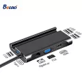 Becao 7 in 1 USB-C USB 3.1 ประเภท C ถึง 4 พัน HDMI VGA Rj45 Gigabit Ethernet 3 USB 3.0 พอร์ต PD ชาร์จอะแดปเตอร์ท่าเรือผู้ถือ Hub