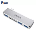 Becao 5 In 1 Usb C Hub Type C ถึง 3xUSB3.0 + 1xTF Card Reader Adapter สำหรับ Macbook แล็ปท็อปอะไหล่และอุปกรณ์เสริม