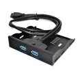 H1111z 20 Pin 2 Port Usb 3.0 Front Panel 3.5 Inch Usb3.0 Hub Expansion Cable Adapter L Brt For Pc Des Floy Bay New