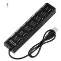 7-Port Usb 2.0 Hub Splitter High Speed Adapter On/off Switch For Lap Pc