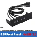 5.25 Pc Case Front Panel Usb 3.0 2.0 Hub Adapter Motherboaqrd 20pin 10-Pin To Usb Splitter Cable W/ Cd-Rom Driver Bay Mount-60cm